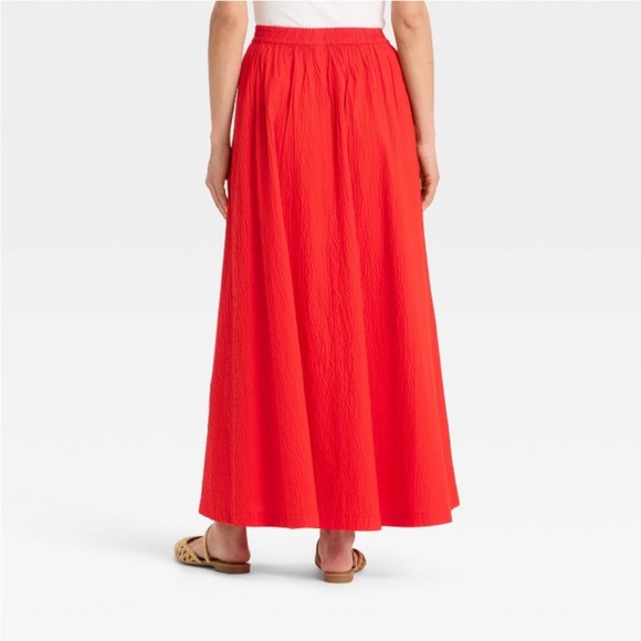 Women's Maxi Picnic A-Line Skirt - A New Day™ Red M new 🆕 - Picture 2 of 7